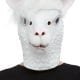 Llama Latex Mask, White, Full Overhead