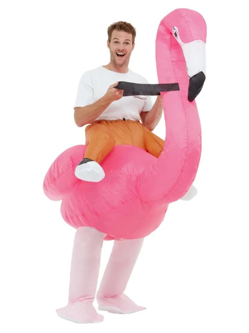 Inflatable Ride Em Flamingo Men's Fancy Dress Costume