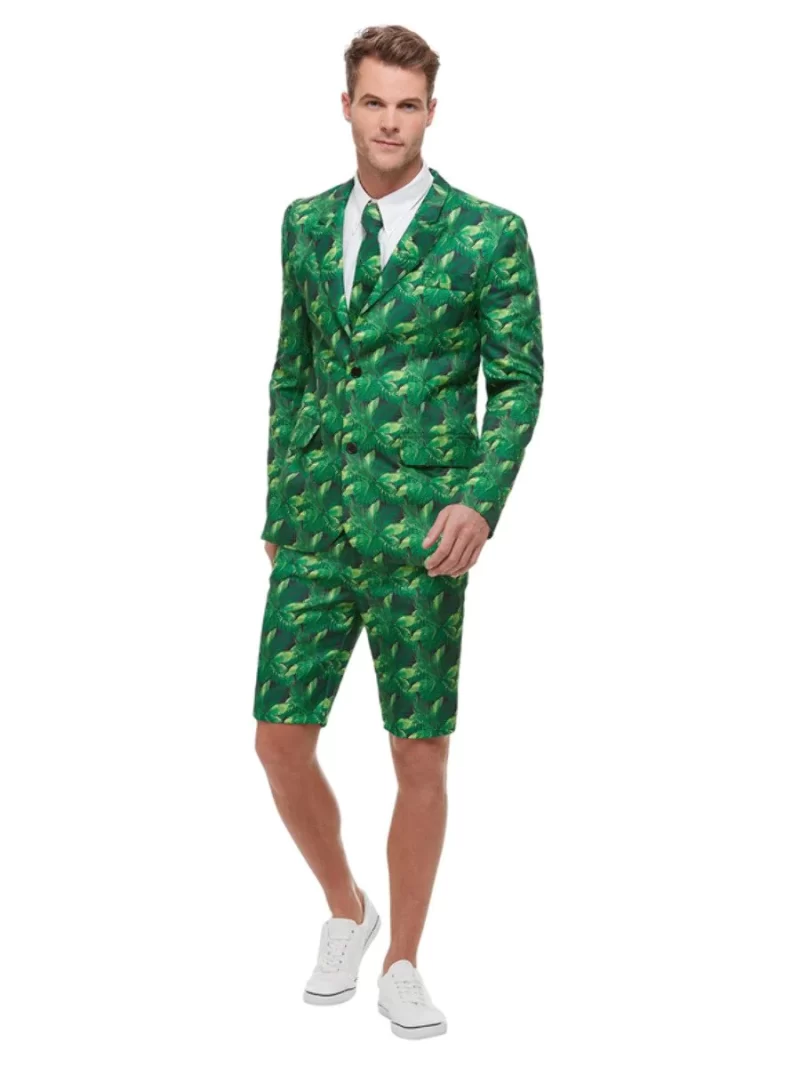 Tropical Palm Tree Short Standout Suit Men's Fancy Dress Costume - Image 2