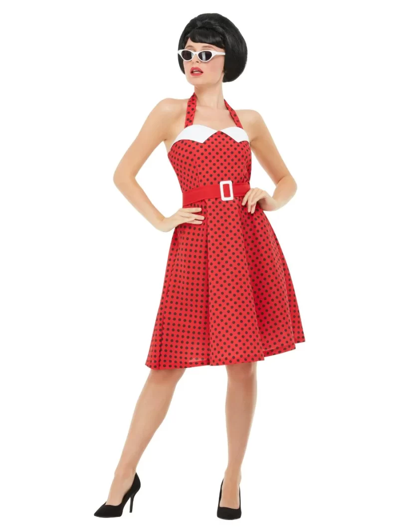 50s Rockabilly Pin Up Ladies Fancy Dress Costume