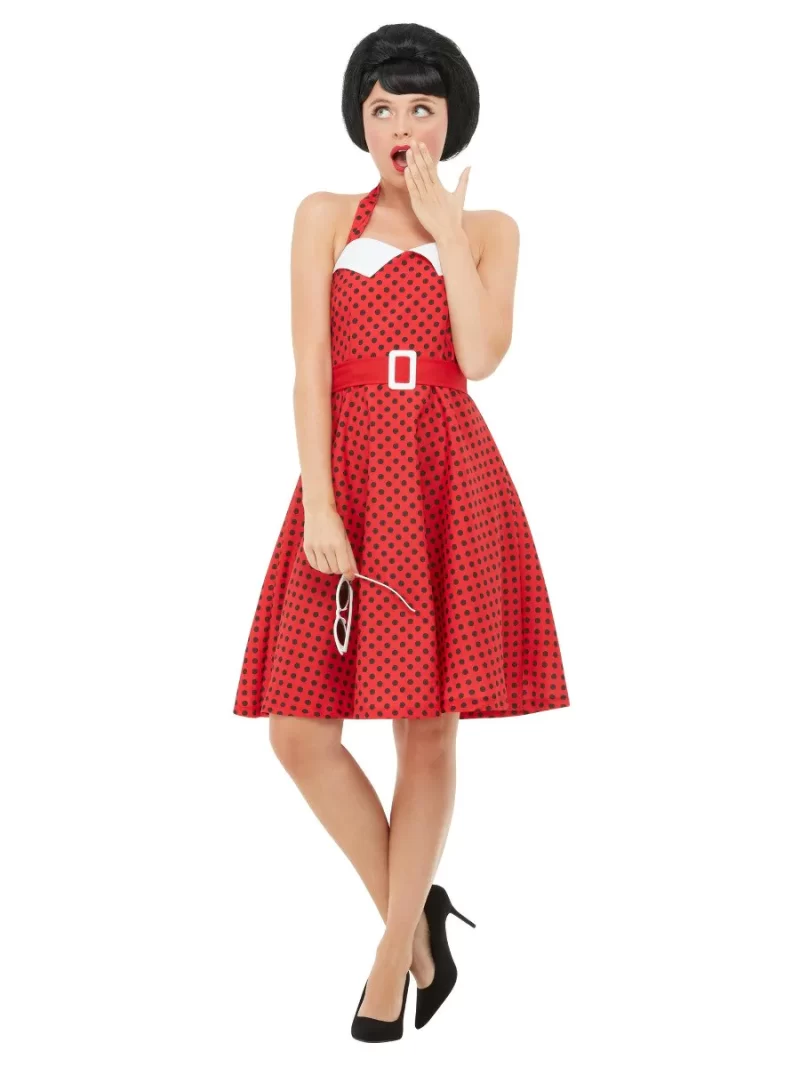 50s Rockabilly Pin Up Ladies Fancy Dress Costume - Image 2