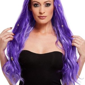 Fortune Teller Wig, Purple, with Coin Detail