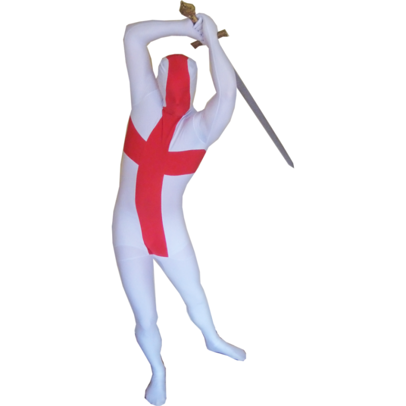 England Flag Morphsuit Men's Fancy Dress Costume