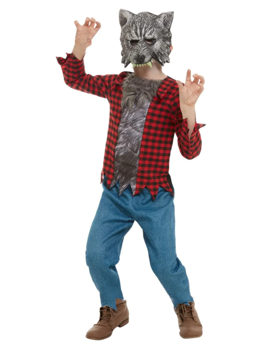 Werewolf Children's Halloween Fancy Dress Costume contains Red Top, Trousers & EVA Mask