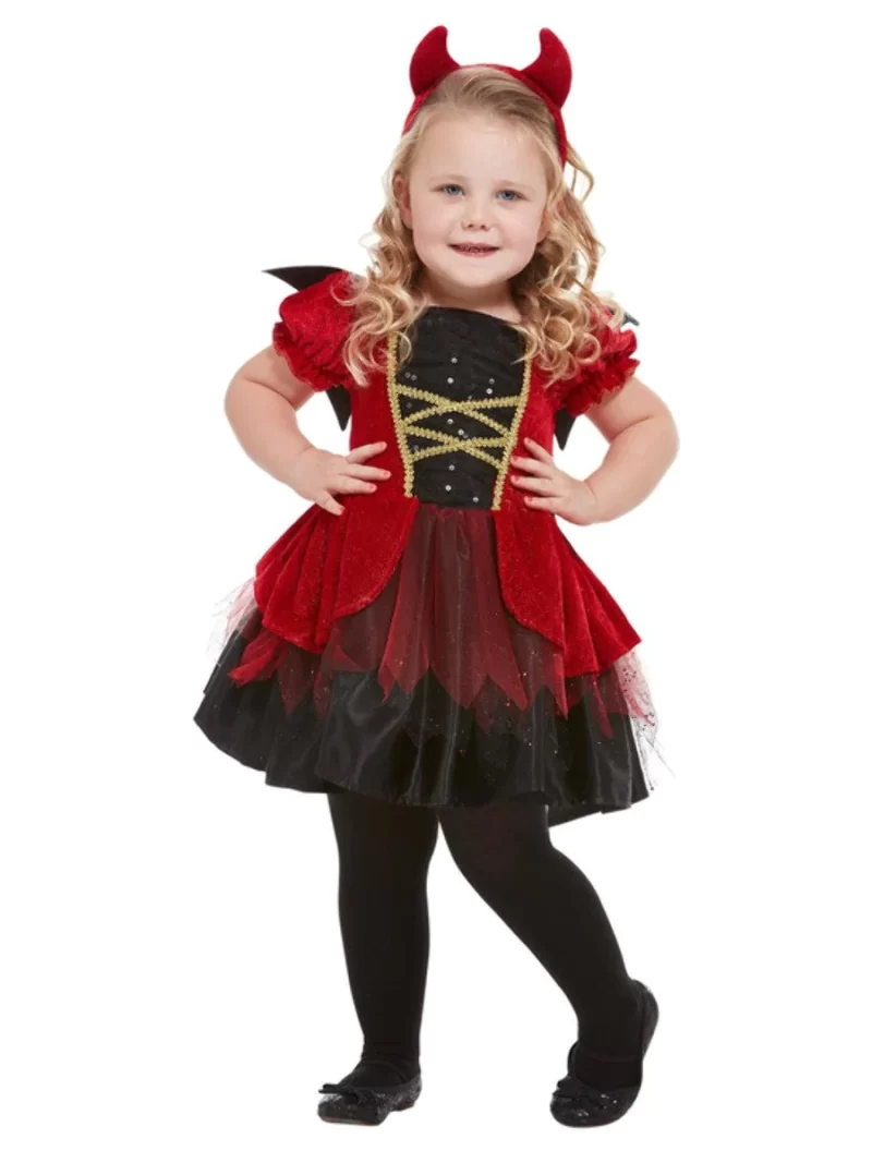 Toddler Devil Girl Children's Halloween Fancy Dress Costume - Image 2