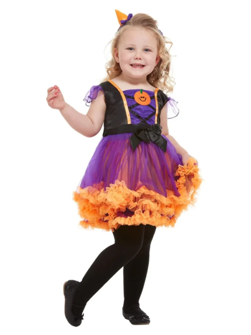 Toddler Pumpkin Witch Children's Halloween Fancy Dress Costume - Image 2