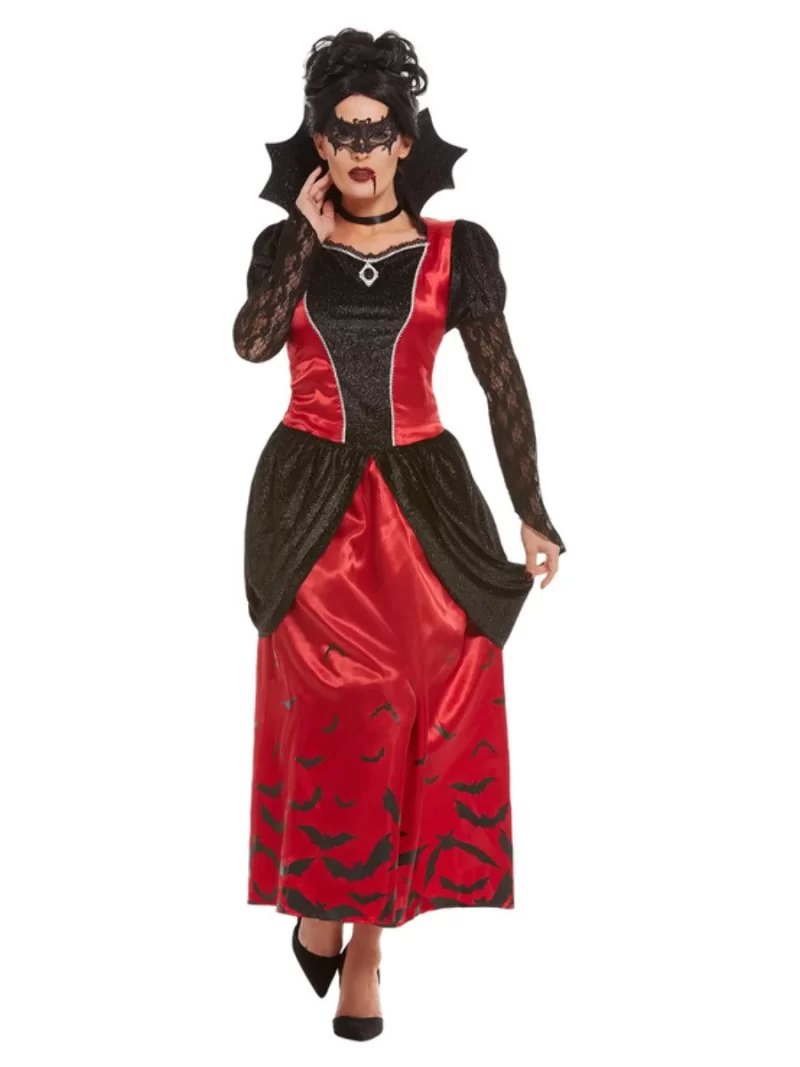 Gothic Bat Vampiress Ladies Halloween Fancy Dress Costume