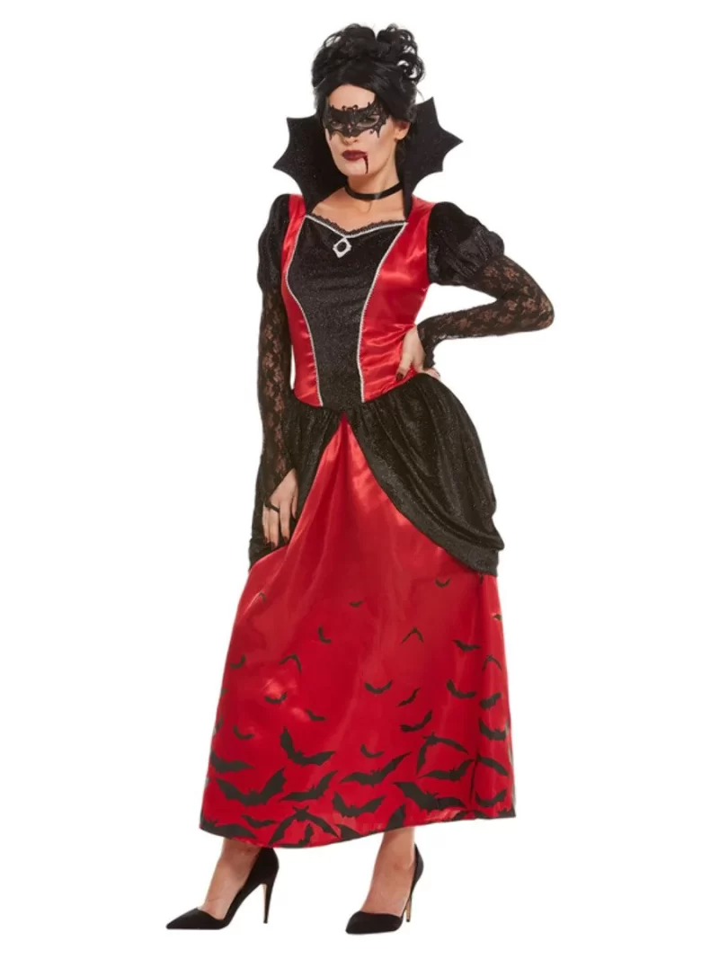 Gothic Bat Vampiress Ladies Halloween Fancy Dress Costume - Image 2