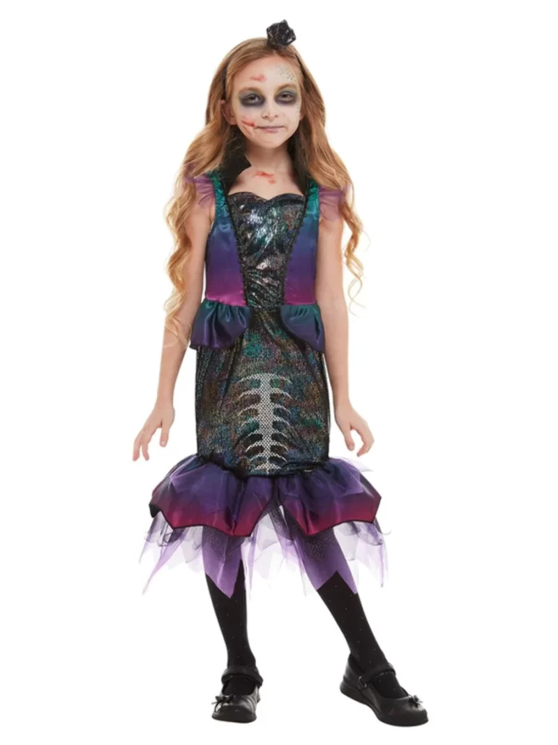 Gothic Dark Mermaid Children's Halloween Fancy Dress Costume