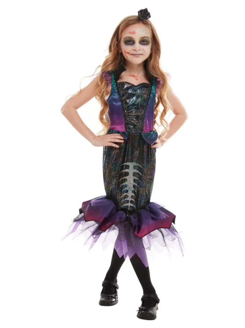 Gothic Dark Mermaid Children's Halloween Fancy Dress Costume - Image 2