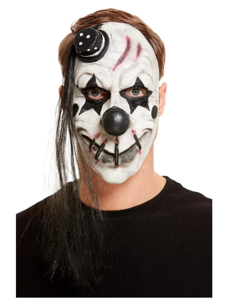 Scary Clown Latex Mask, White