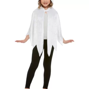 Ghost White Hooded Cape