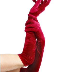 Red Velveteen Gloves