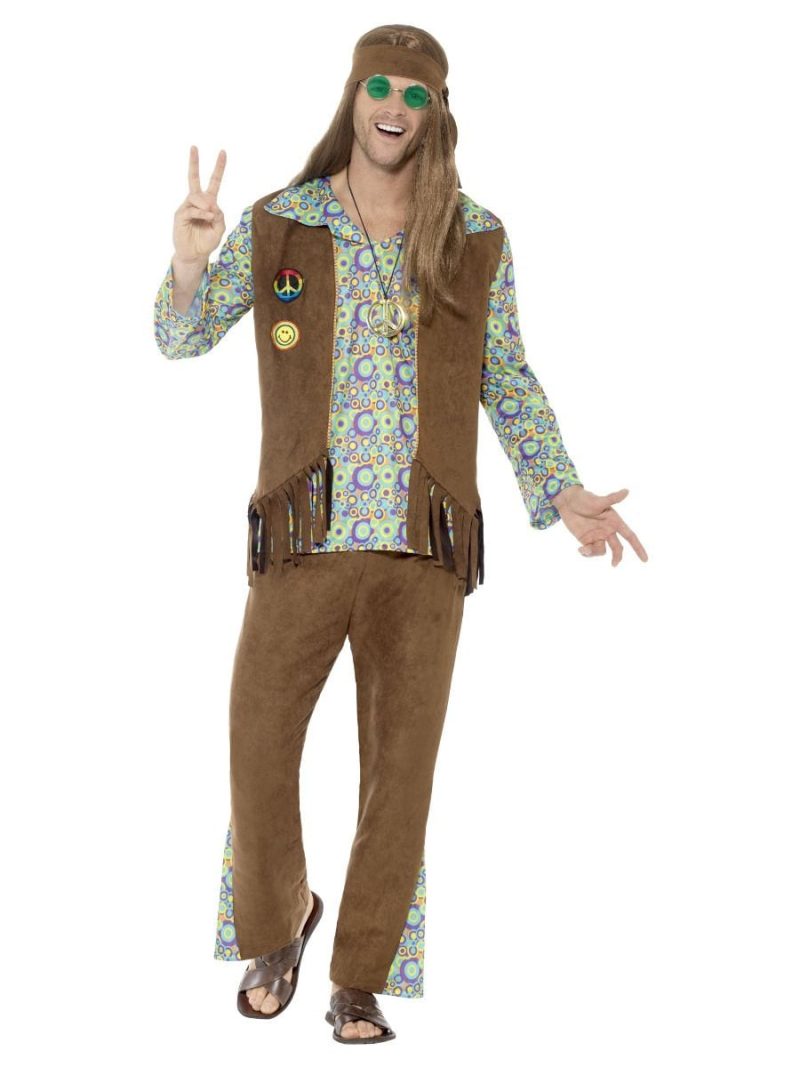 60s Hippie Men's Fancy Dress Costume