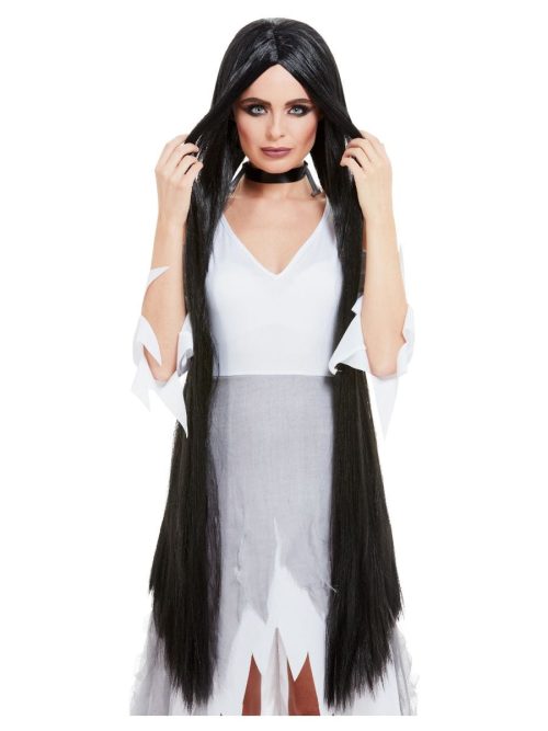 Witch Wig Extra Long, Black, 120cm Long