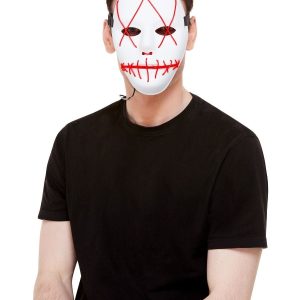 Stitch Face Mask, Neon Red Light Up
