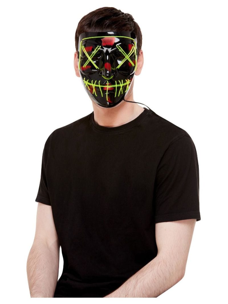 Stitch Face Mask, Green Neon Light Up