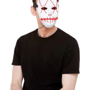 Stitch Face Mask, Neon Red Light Up - Image 2
