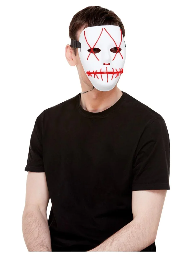 Stitch Face Mask, Neon Red Light Up - Image 2