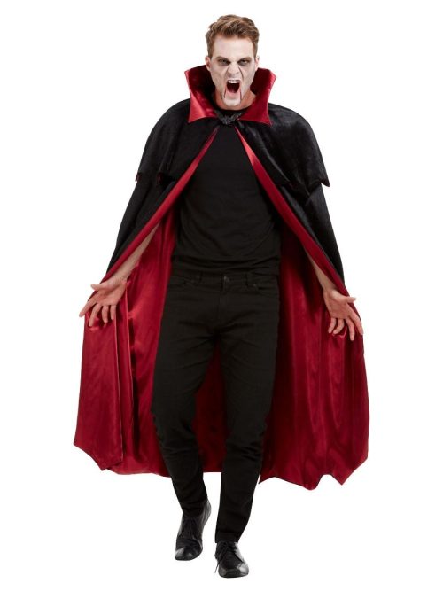 Deluxe Vampire Cape, Black, Velour with Red Lining