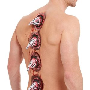 Smiffys Make-Up FX, Latex Spike Wounds with Adhesive, 4pcs