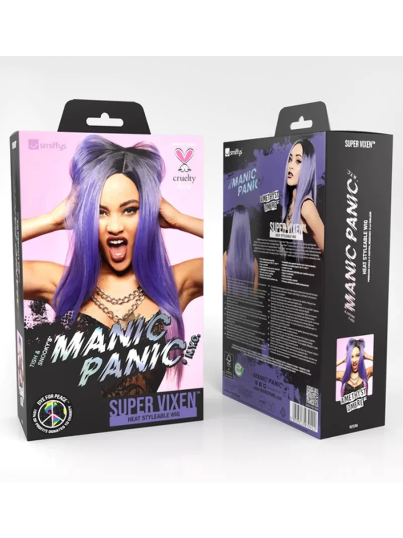 Manic Panic Amethyst Purple Professional Ombre Super Vixen Wig - Image 3