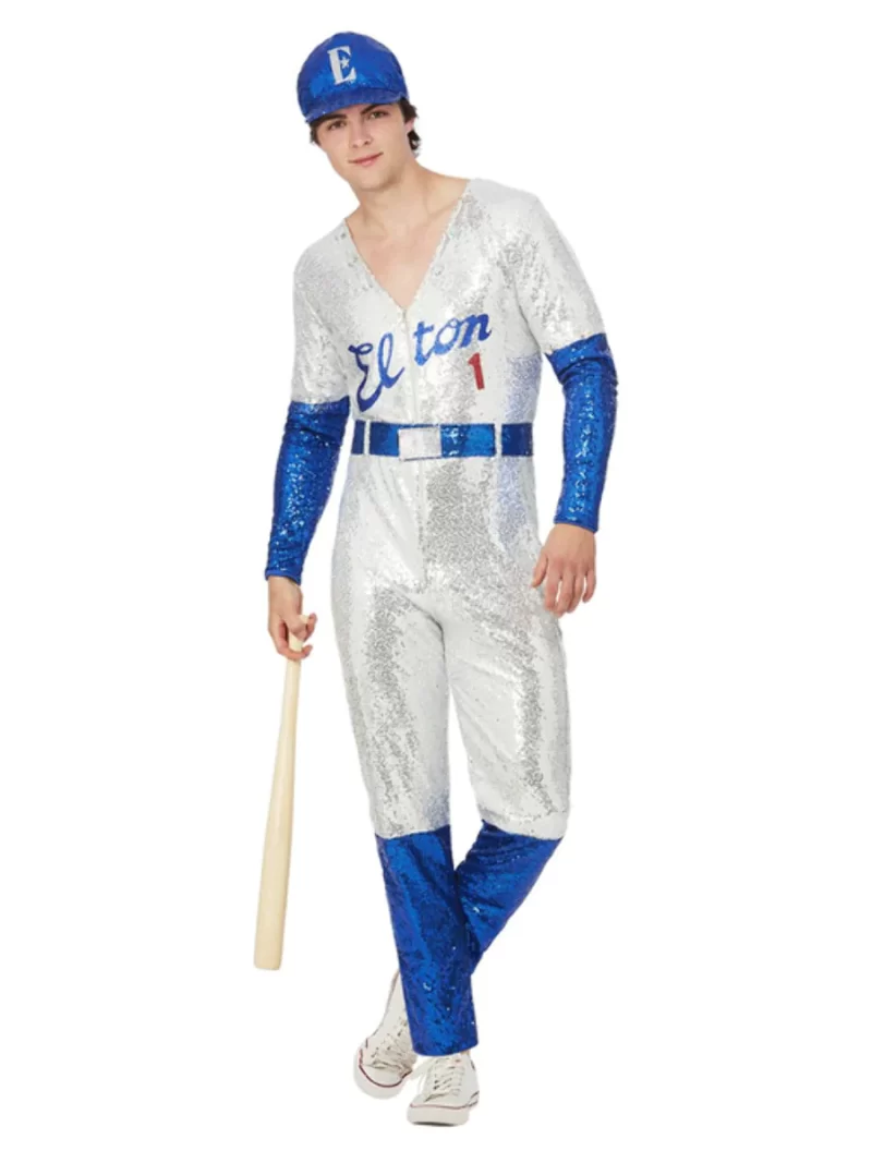 Elton John Deluxe Sequin Baseball Men's Fancy Dress Costume - Image 2