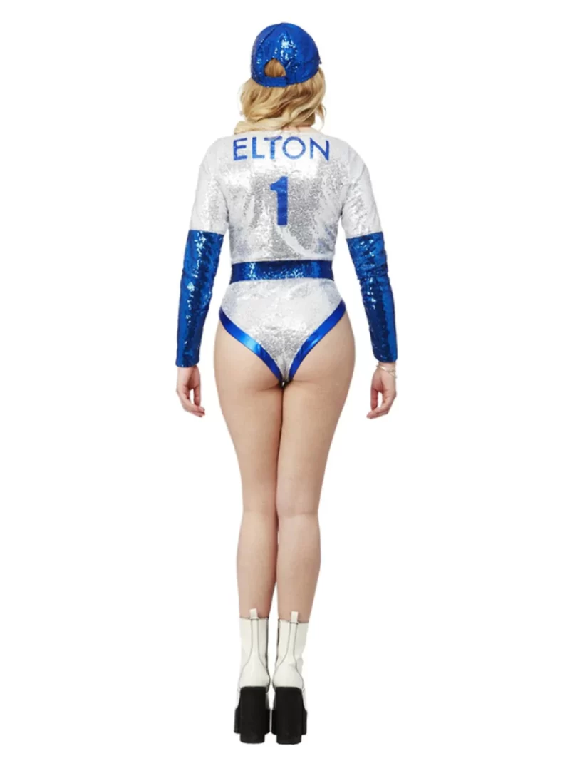 Elton John Deluxe Sequin Baseball Ladies Fancy Dress Costume - Image 3