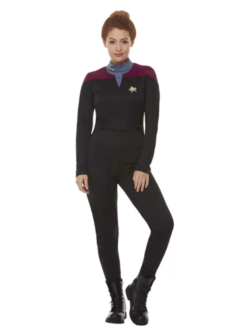 Star Trek Voyager Command Uniform Maroon Ladies Fancy Dress Costume - Image 2