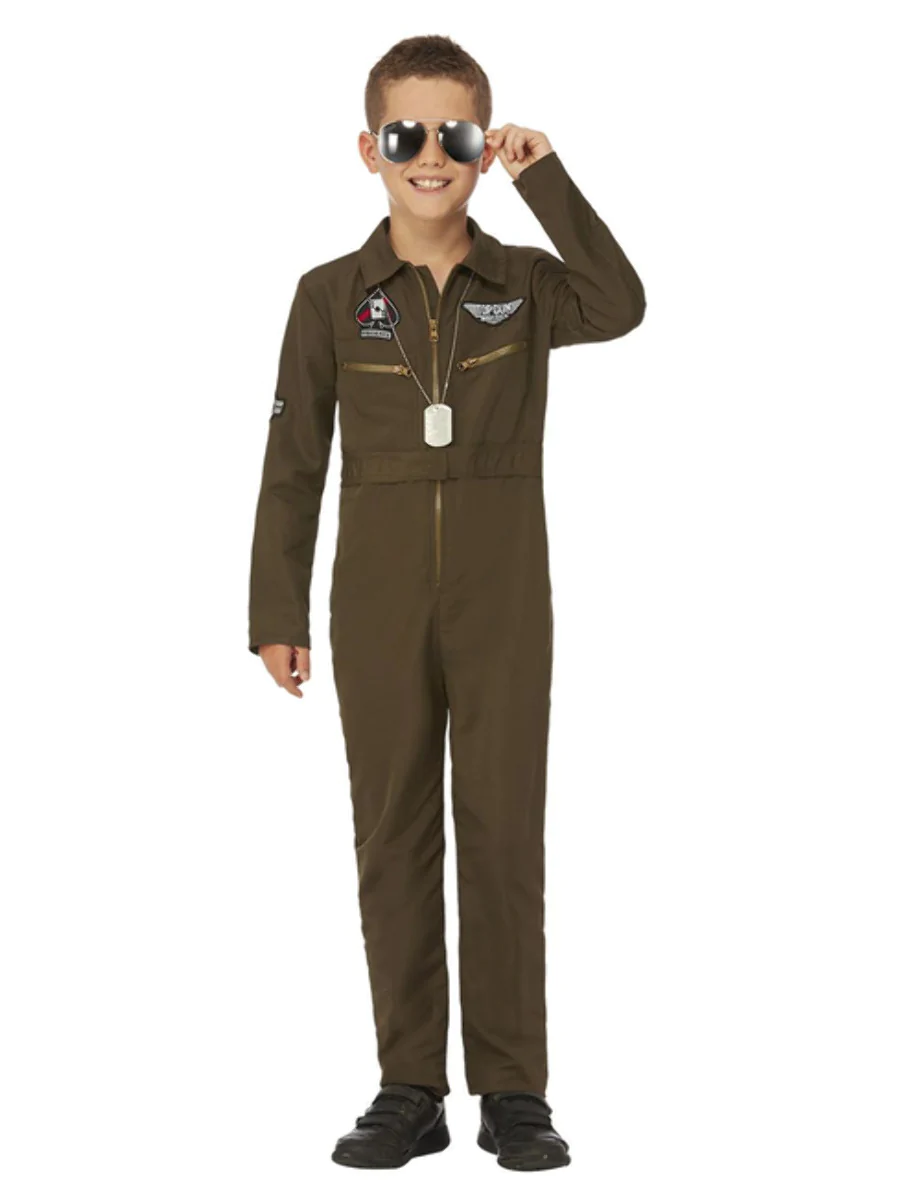 Childs Top Gun Maverick Pilota Tuta Costume Aviatore Cruise 