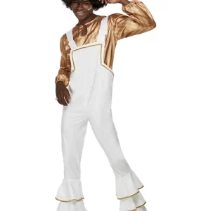 70s White Glam Men's Fancy Dress Costume