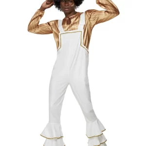 70s White Glam Men's Fancy Dress Costume - Image 2