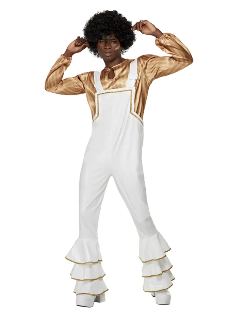 70s White Glam Men's Fancy Dress Costume - Image 2