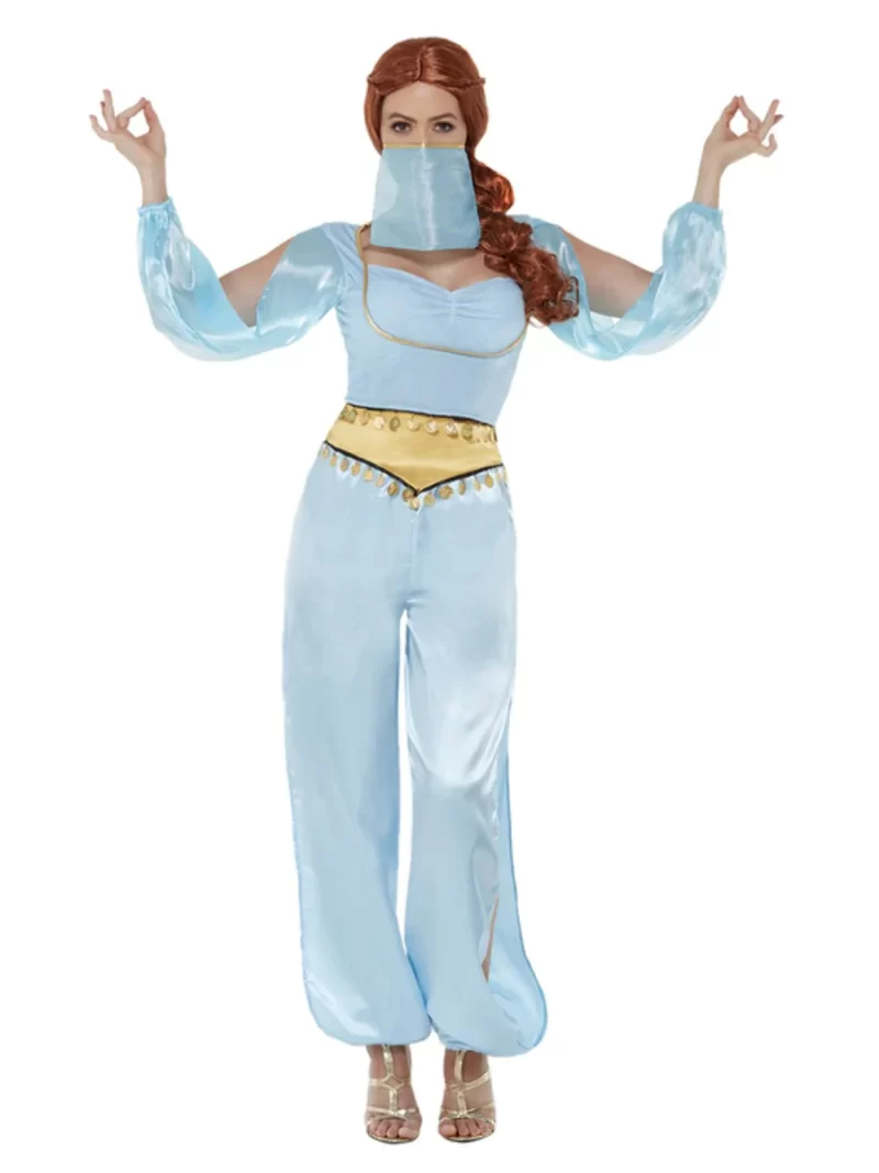 Light Blue (Jasmine) Arabian Princess Ladies Fancy Dress Costume