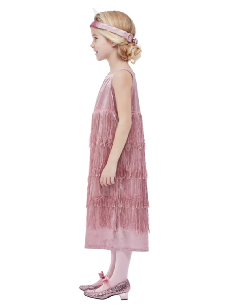 20's Pink Flapper Children's Fancy Dress Costume - Image 3
