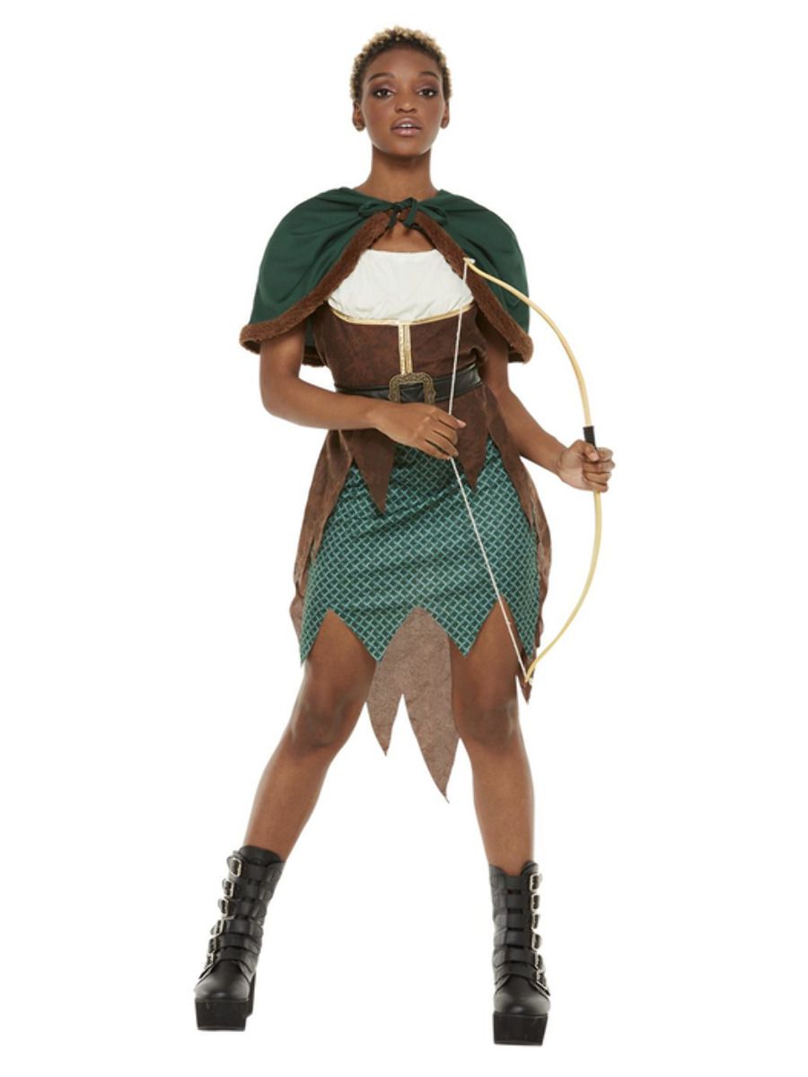 Deluxe Forest Archer Robin Hood Ladies Fancy Dress Costume Fancy Dress Costume