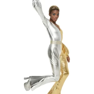 70s Gold/Silver Super Chic Ladies Fancy Dress Costume - Image 2