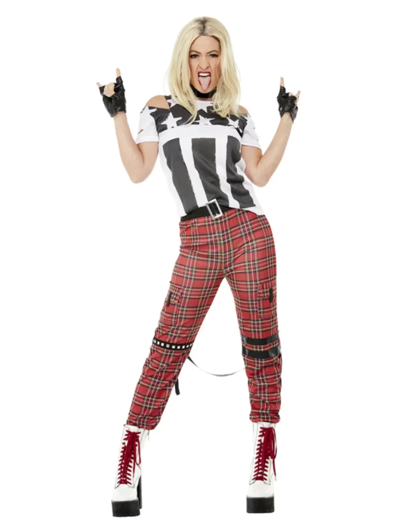 90s Punk Rocker Ladies Fancy Dress Costume - Image 2