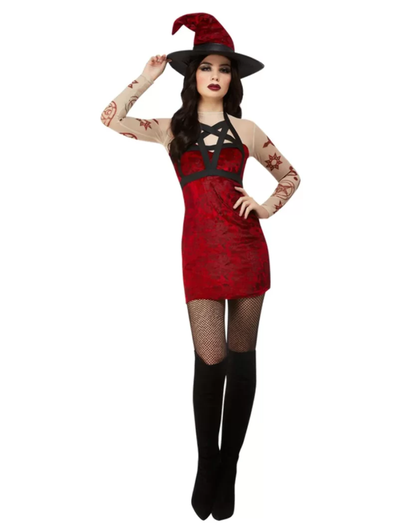 Fever Collection Satanic Witch Ladies Halloween Fancy Dress Costume - Image 2