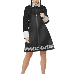 Addams Family Wednesday Ladies Fancy Dress Costume - Image 3