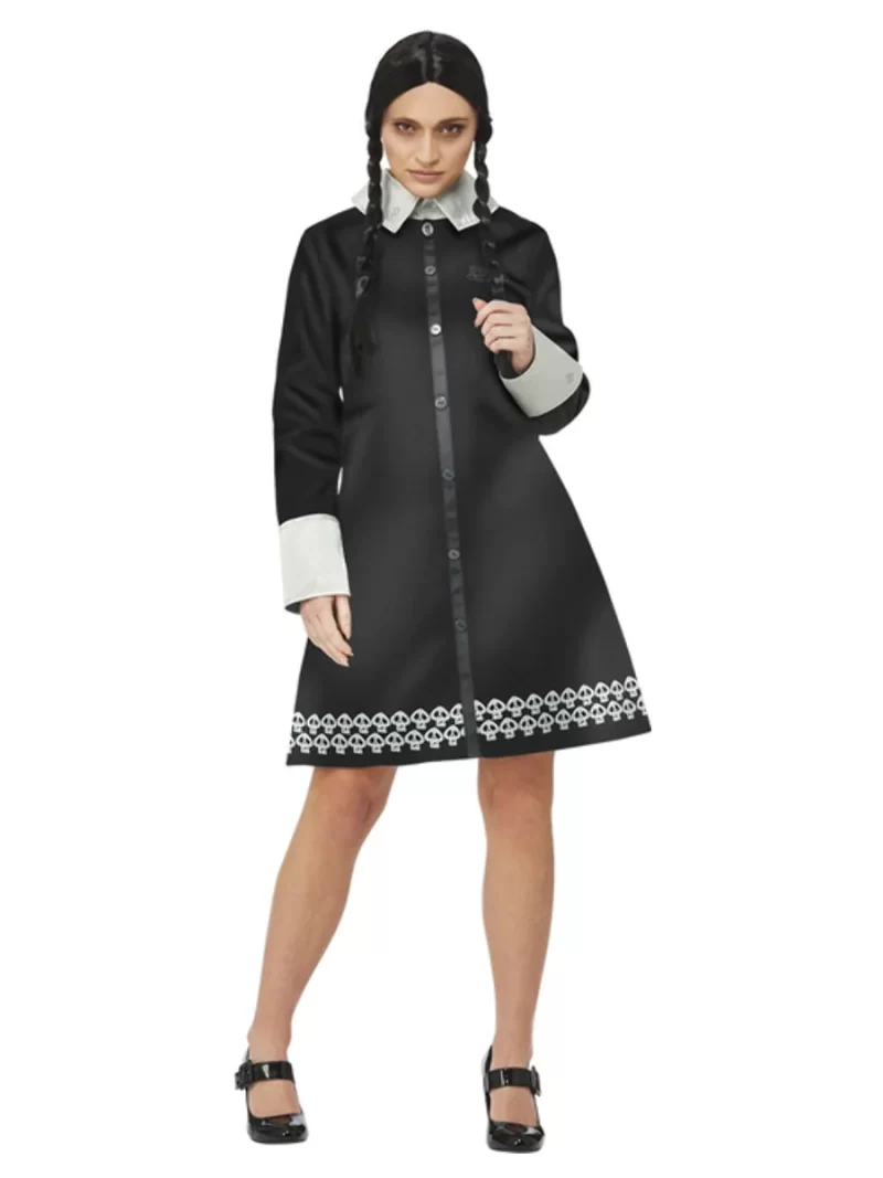 Addams Family Wednesday Ladies Fancy Dress Costume - Image 3