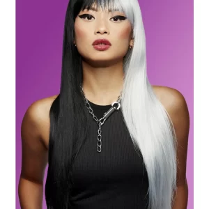 Manic Panic Raven (Cruella) Downtown Diva Black/White Wig - Image 2