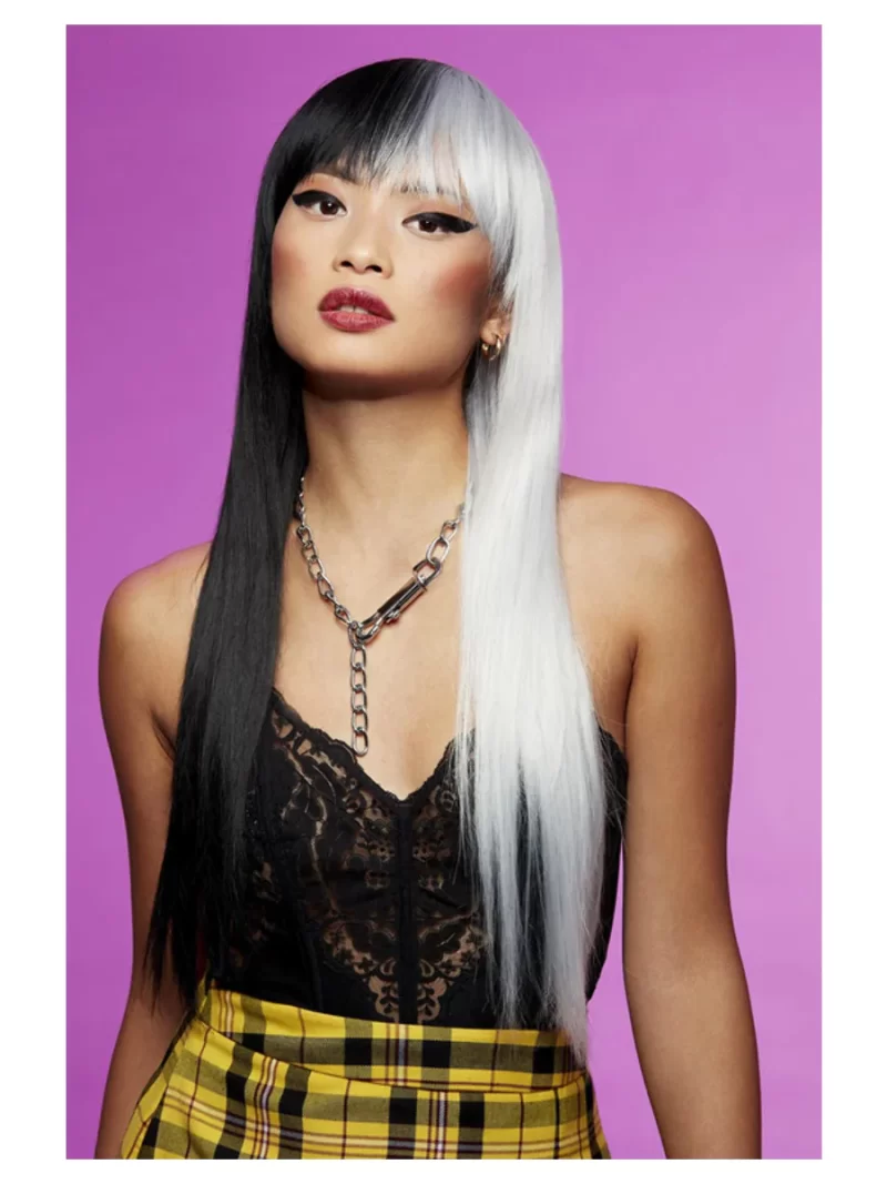 Manic Panic Raven (Cruella) Downtown Diva Black/White Wig