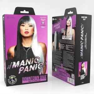 Manic Panic Raven (Cruella) Downtown Diva Black/White Wig - Image 4