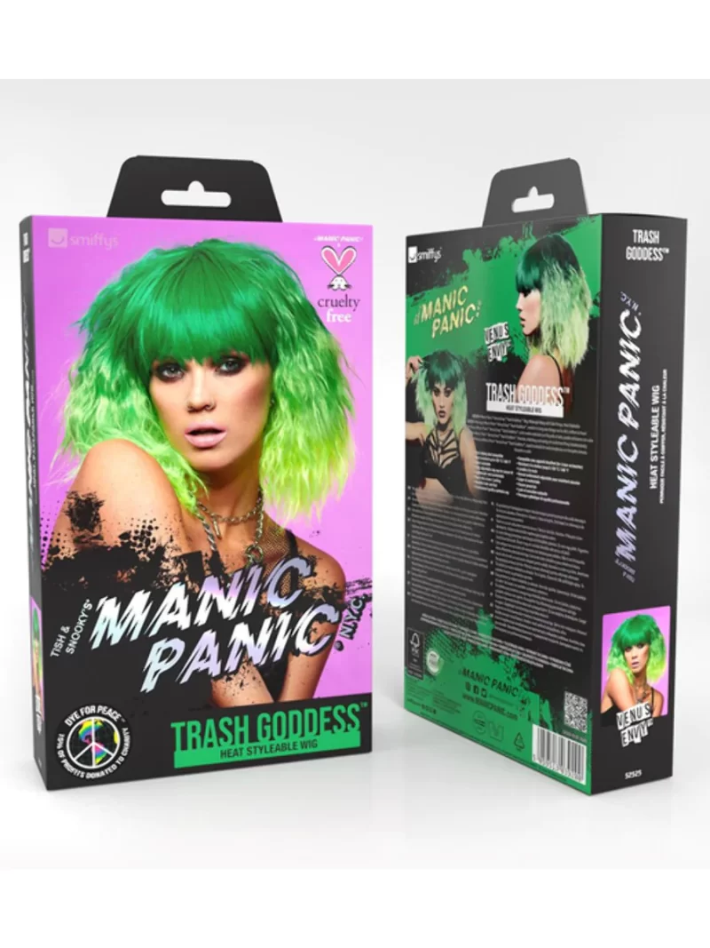 Manic Panic Venus Envy Trash Green Ombre Beetle Goddess Wig - Image 4