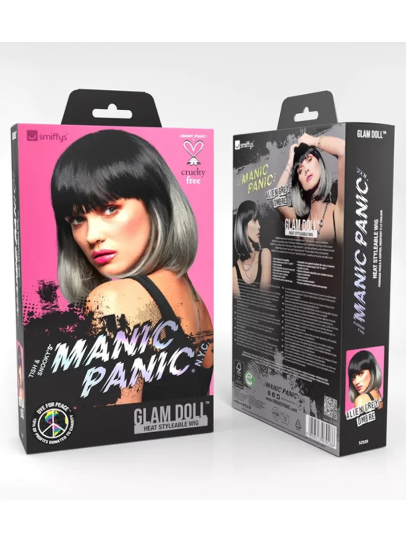 Manic Panic Alien Grey Ombre Glam Doll Wig - Image 4