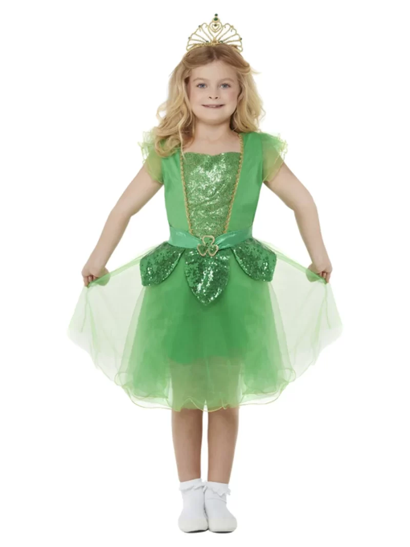Deluxe St Patrick's Day Glitter Fairy Children's Fancy Dress Costume