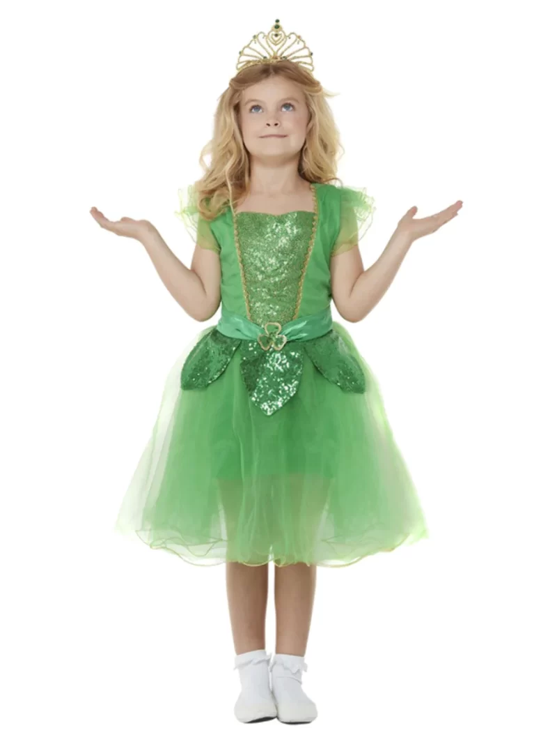 Deluxe St Patrick's Day Glitter Fairy Children's Fancy Dress Costume - Image 2