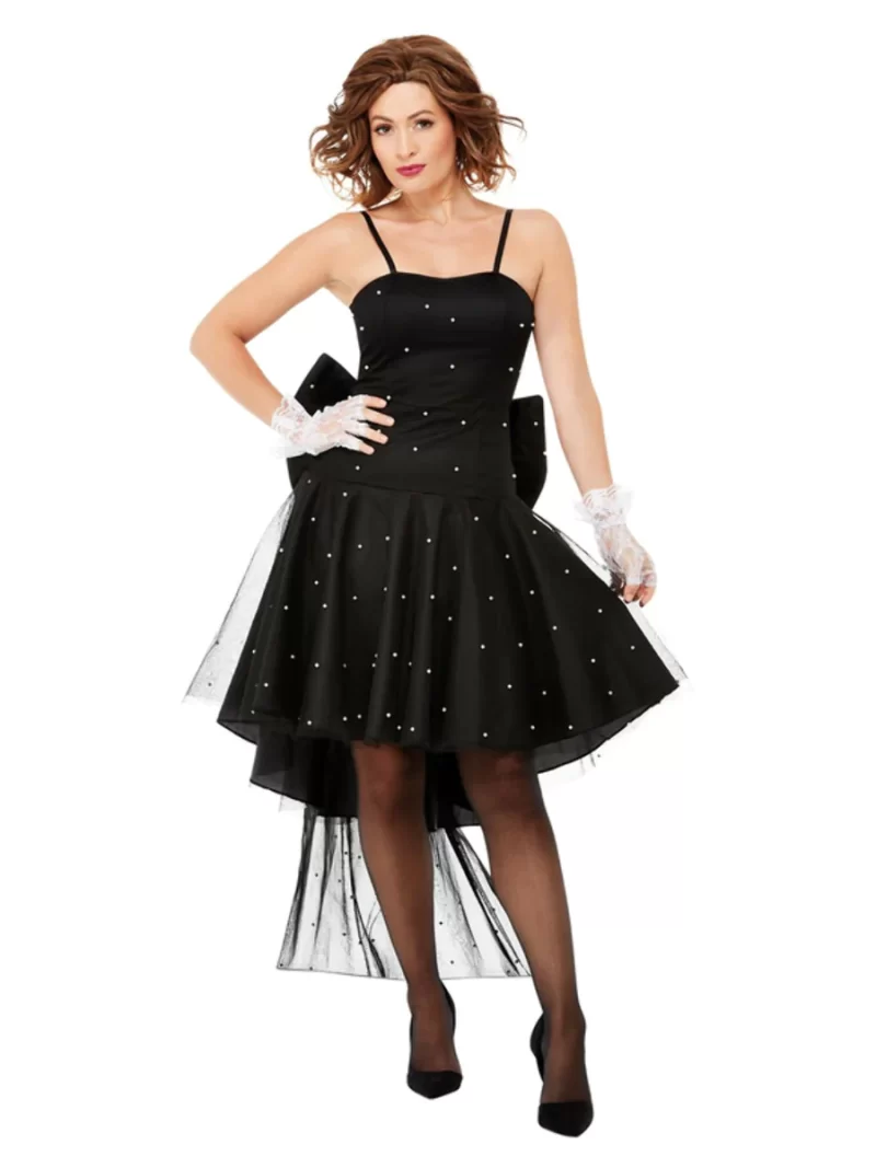 80's Black Rara Dress Ladies Fancy Dress Costume