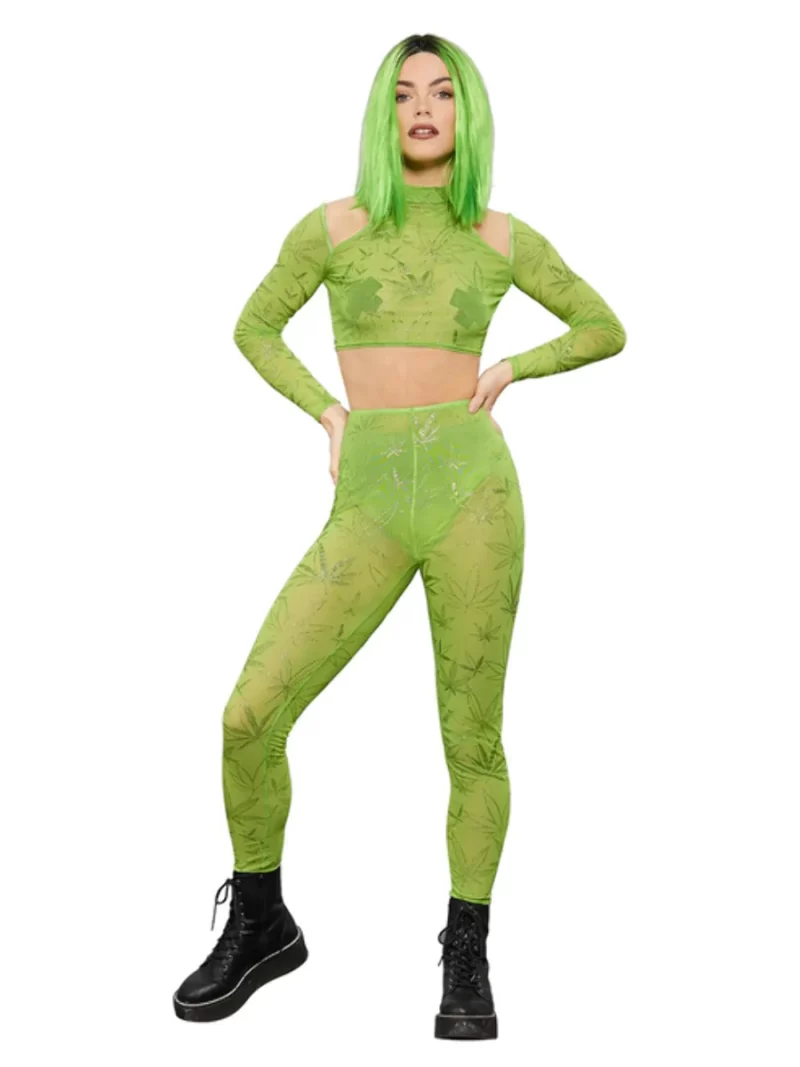 Fever Cannabis Sheer Leggings & Sheer Crop Top